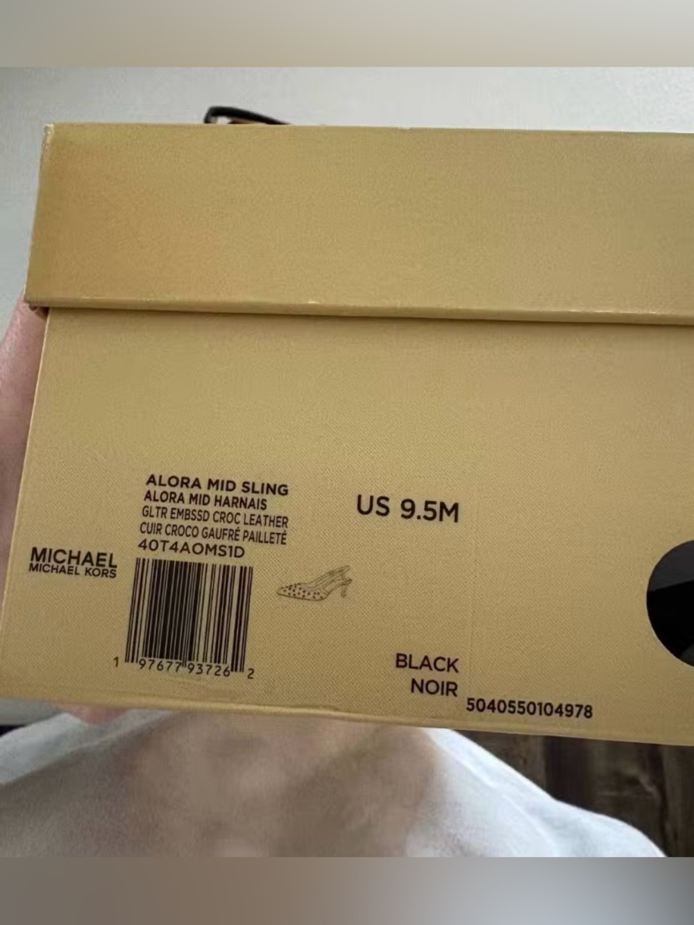 New Size 9.5 Michael Kors Alora Slingback Black with Rhinestone - Picture 4 of 4